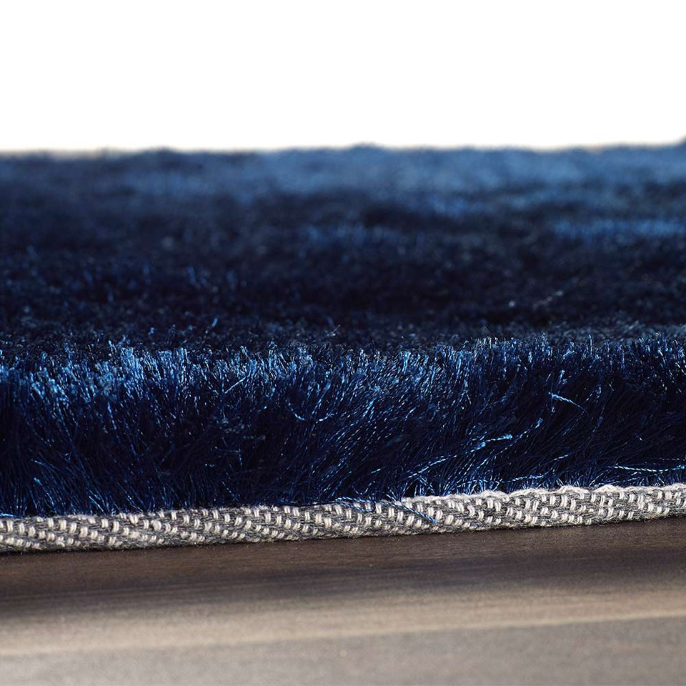Origins Glamour Shimmer Indigo Ridged Shaggy Rug