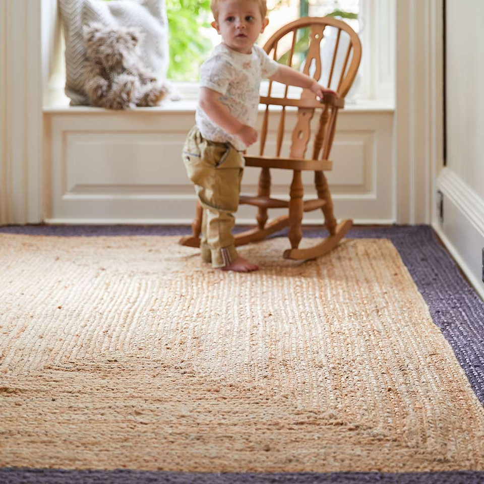 Origins Jute Border Grey Natural Rug