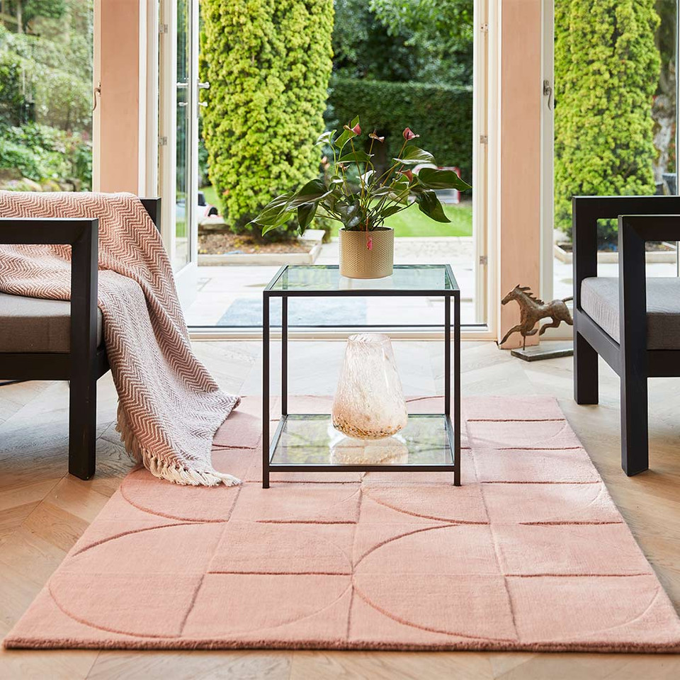 Origins Penny Blush Plain Carved Rug