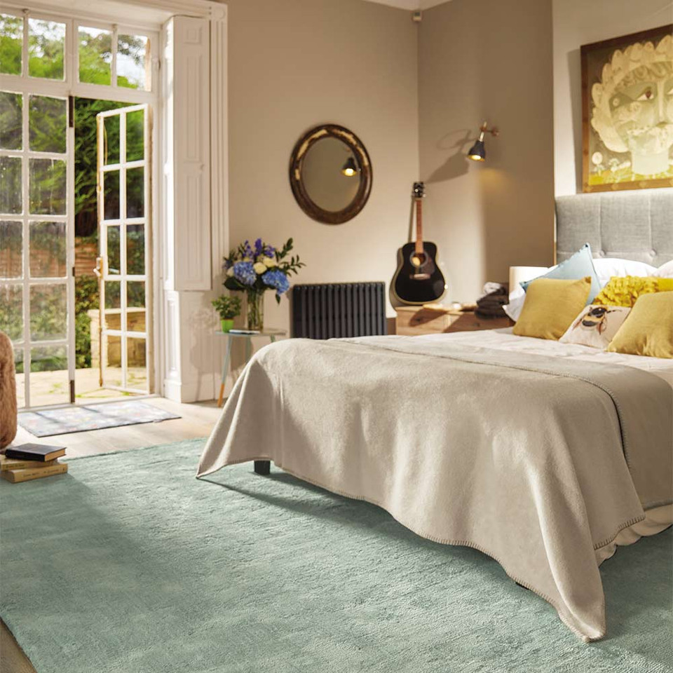 Rug Guru Hush Aqua Plain Rug