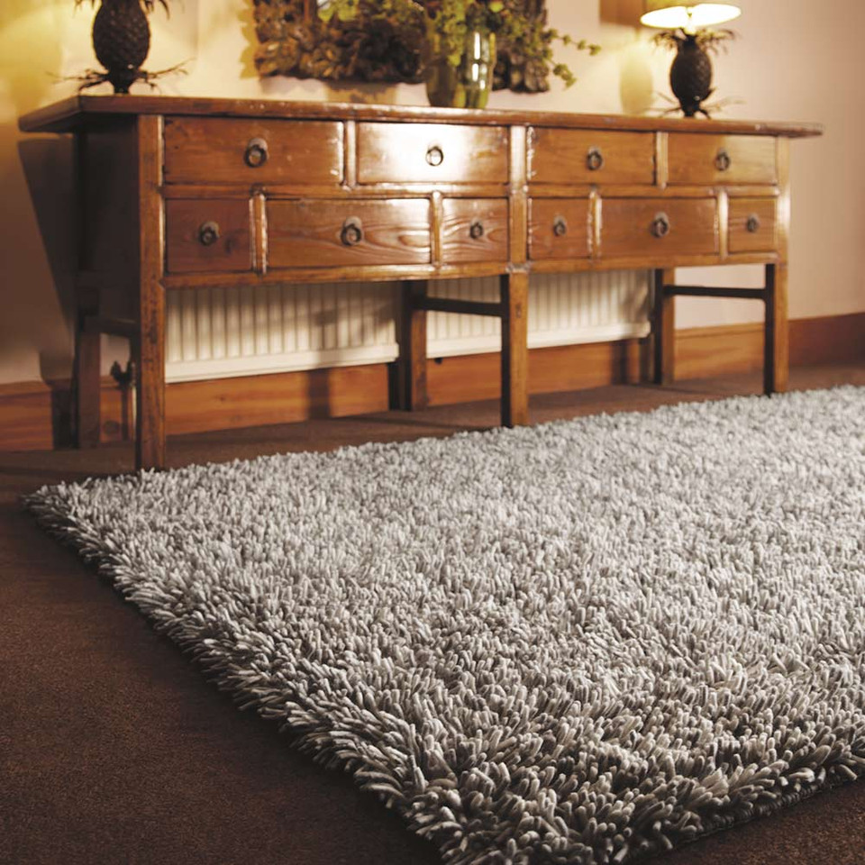 Rug Guru Imperial Dove Grey Shaggy Wool Rug