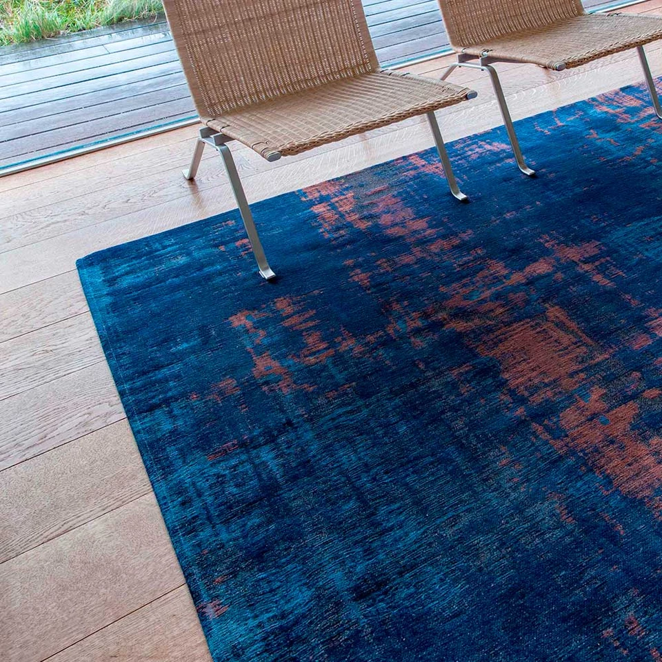 Venetian Dust Sunset Blue 9211 Indoor Outdoor Washable Eco Rug