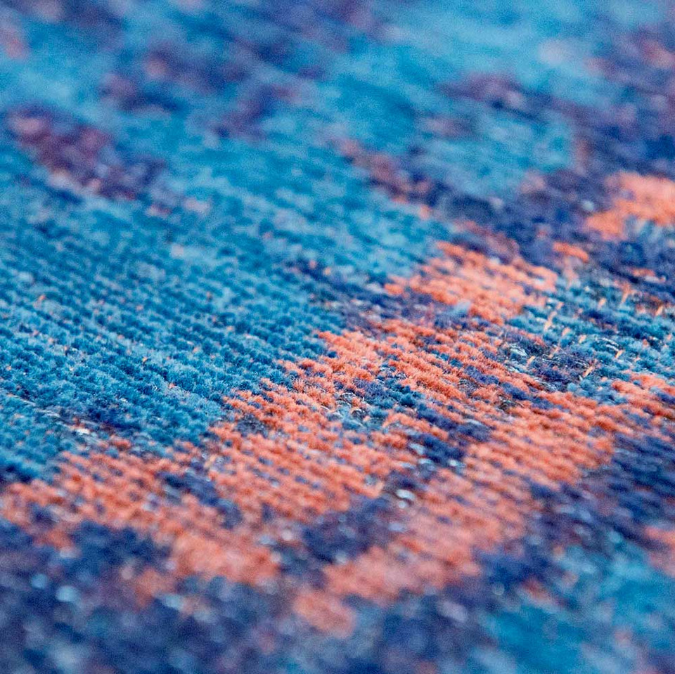 Venetian Dust Sunset Blue 9211 Indoor Outdoor Washable Eco Rug