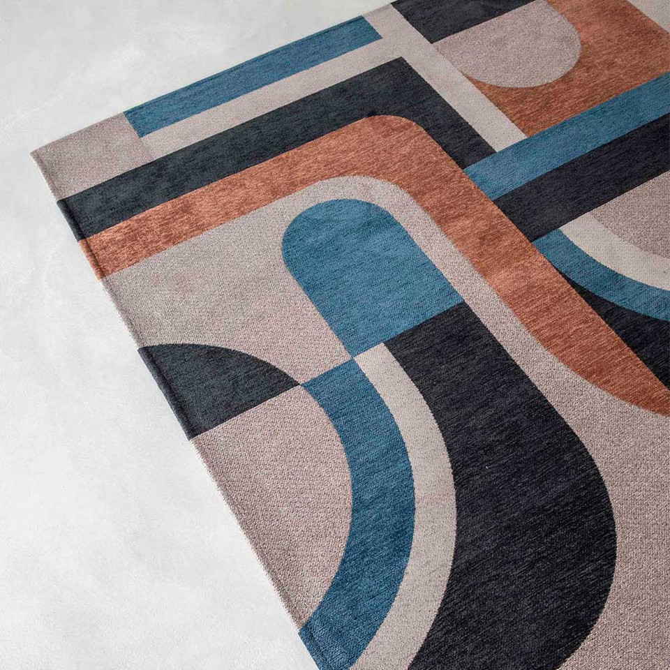 Module Nuance Camel Blue 9196 Indoor Outdoor Washable Eco Rug