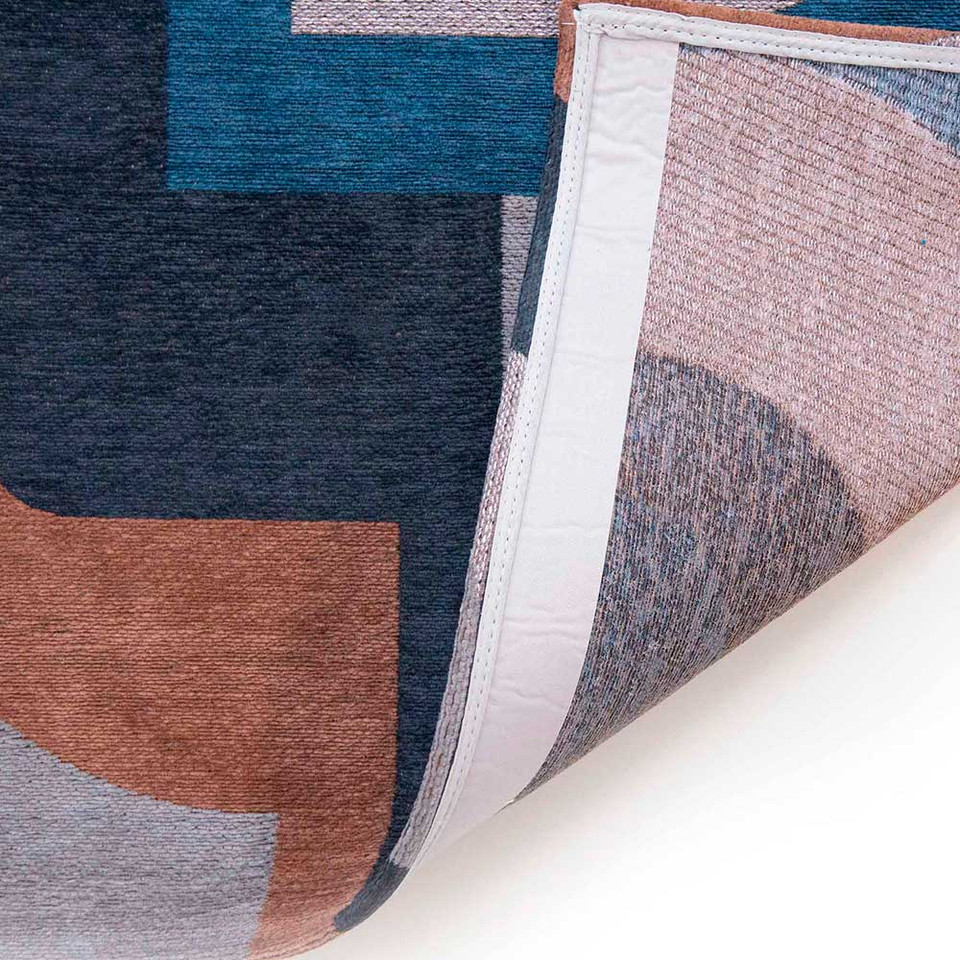 Module Nuance Camel Blue 9196 Indoor Outdoor Washable Eco Rug