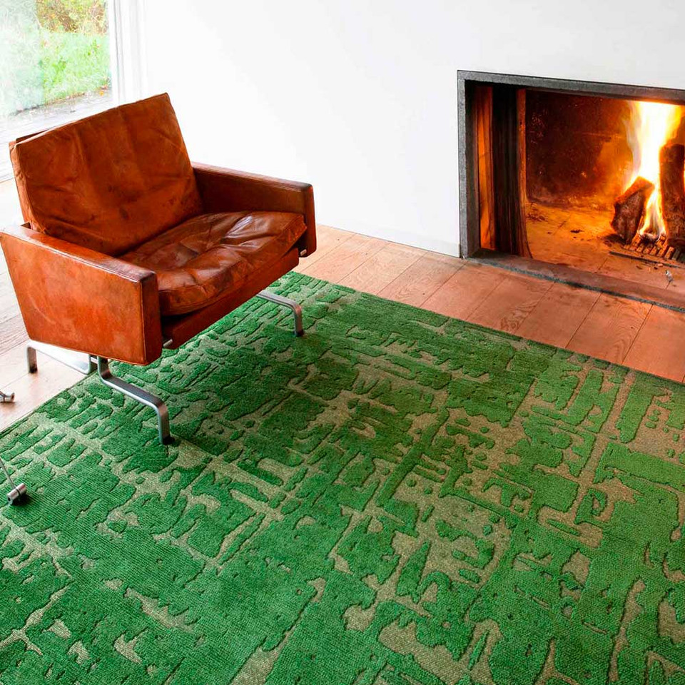 Structures Baobab Perriers Green 9202 Indoor Outdoor Washable Eco Rug