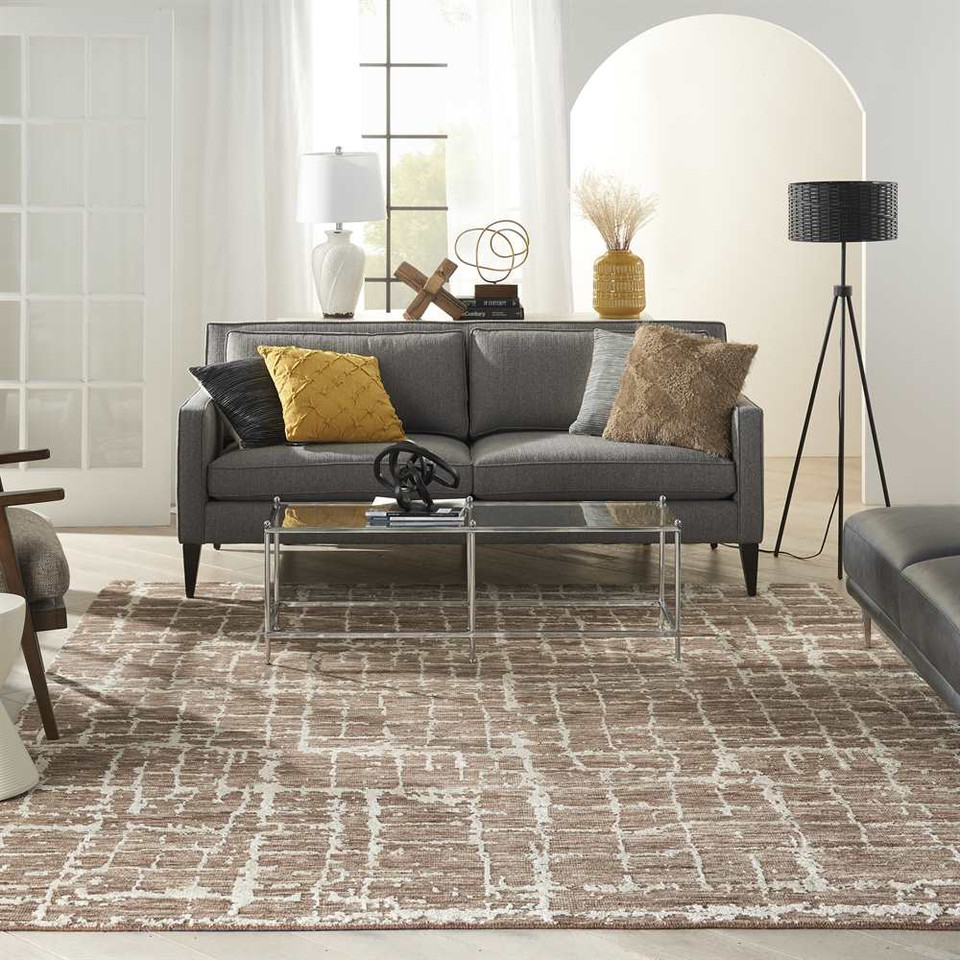 Luna Rug LUN02 Mocha Ivory Abstract