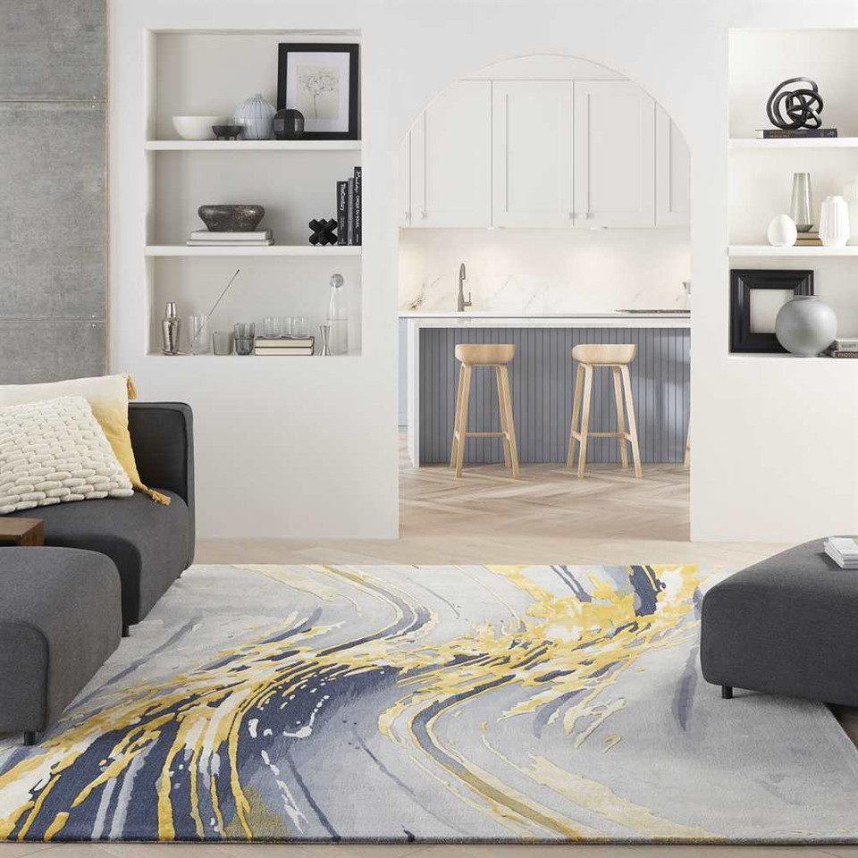 Prismatic PRS24 Grey Gold Wool Rug