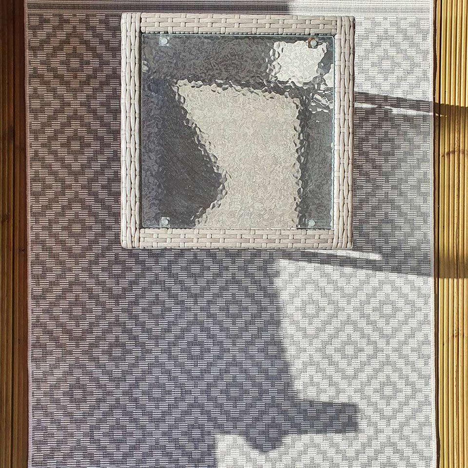 Outdoor Rug Patio Diamond Grey 80x150cm