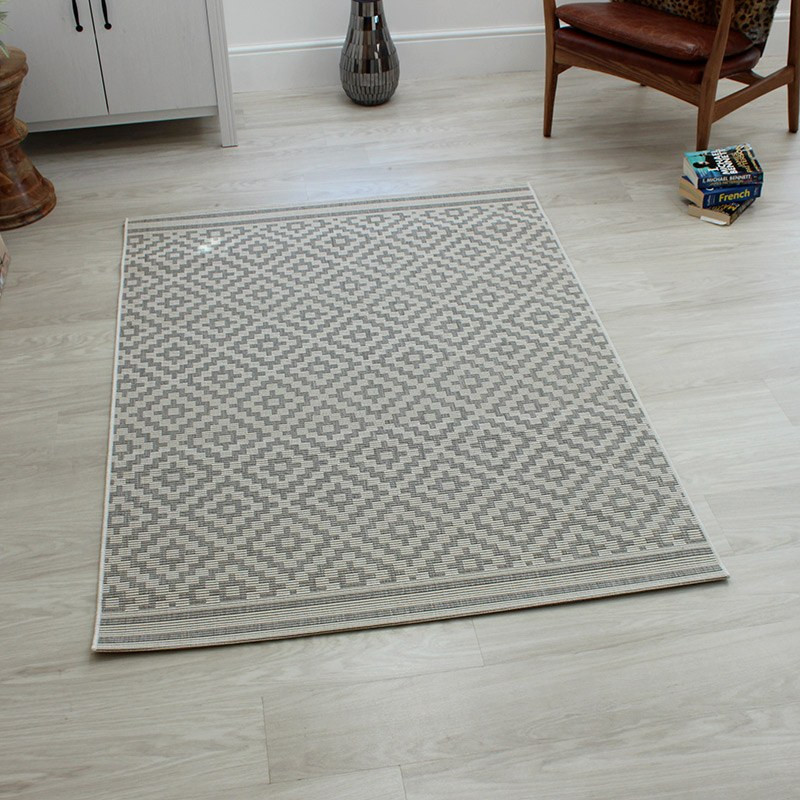 Outdoor Rug Patio Diamond Grey 160x230cm-1