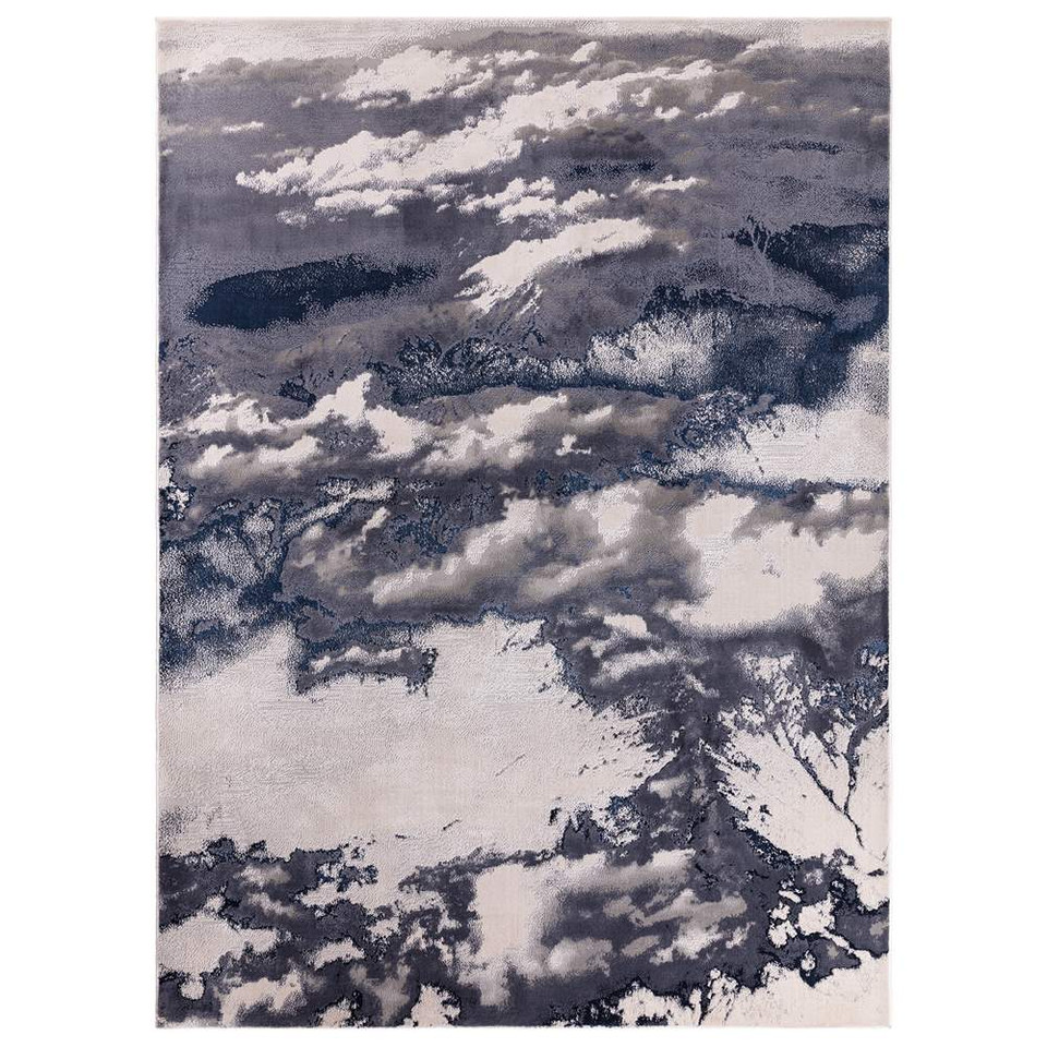 On Sale Aurora AU20 Storm Rug Blue Cream Abstract 80x150cm