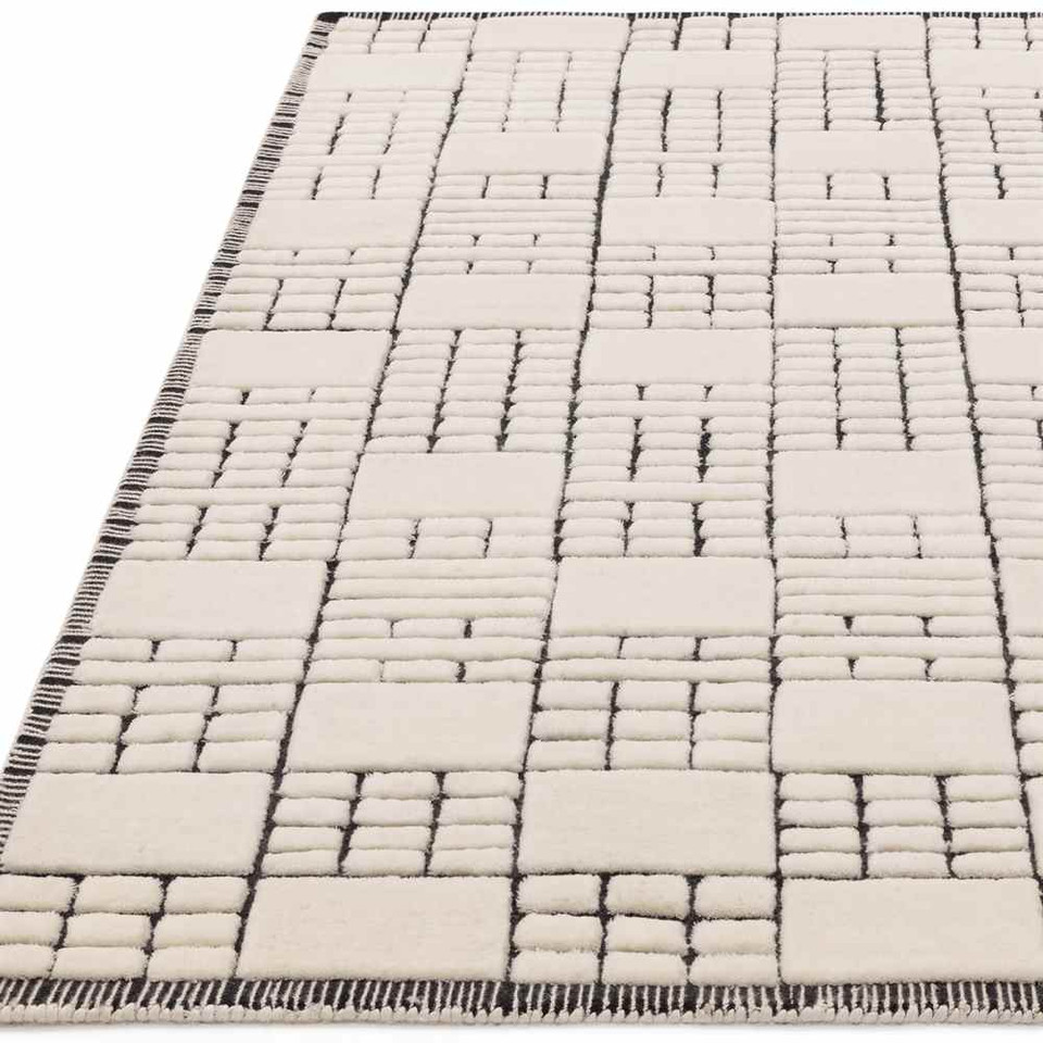 Empire New Zealand Wool Rug Cream Black
