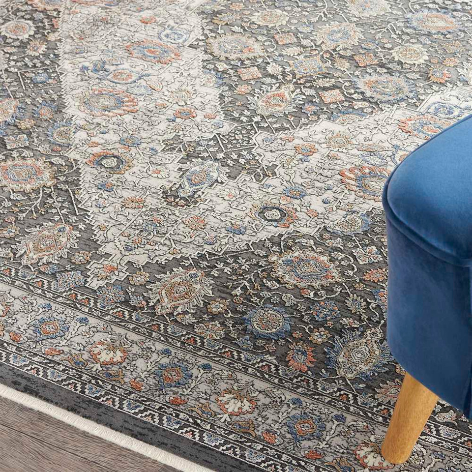 On Sale Grey Blue Traditional Rug STN11 259x351cm