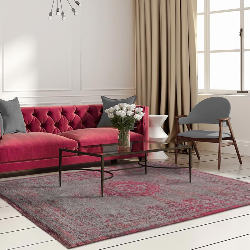 Medallion Pink Flash 8261 Indoor Outdoor Washable Eco Rug