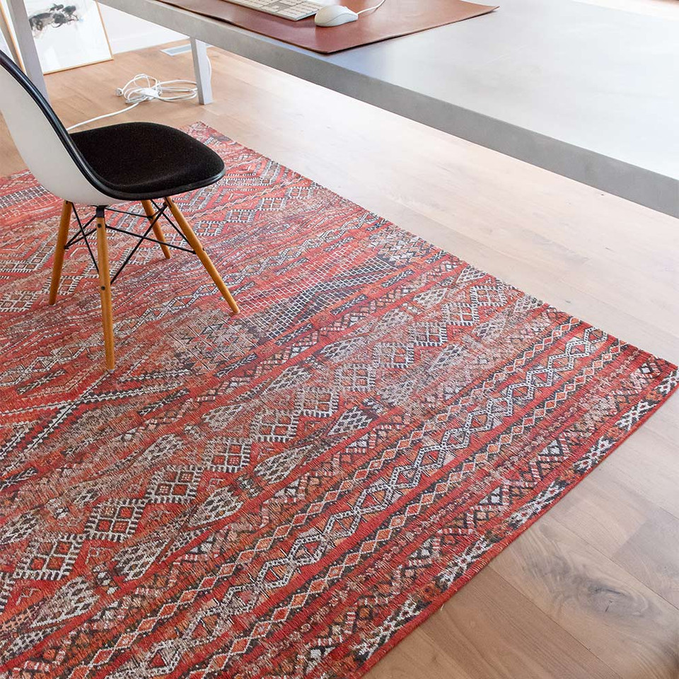 Kilim Fez Red 9115 Indoor Outdoor Washable Eco Rug