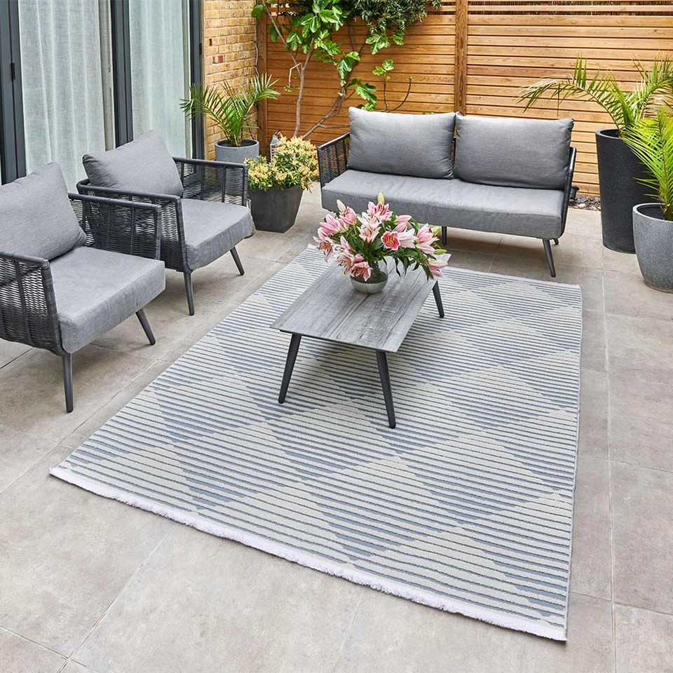 Jazz Indoor Outdoor JAZ08 Blue Rug by Concept Looms