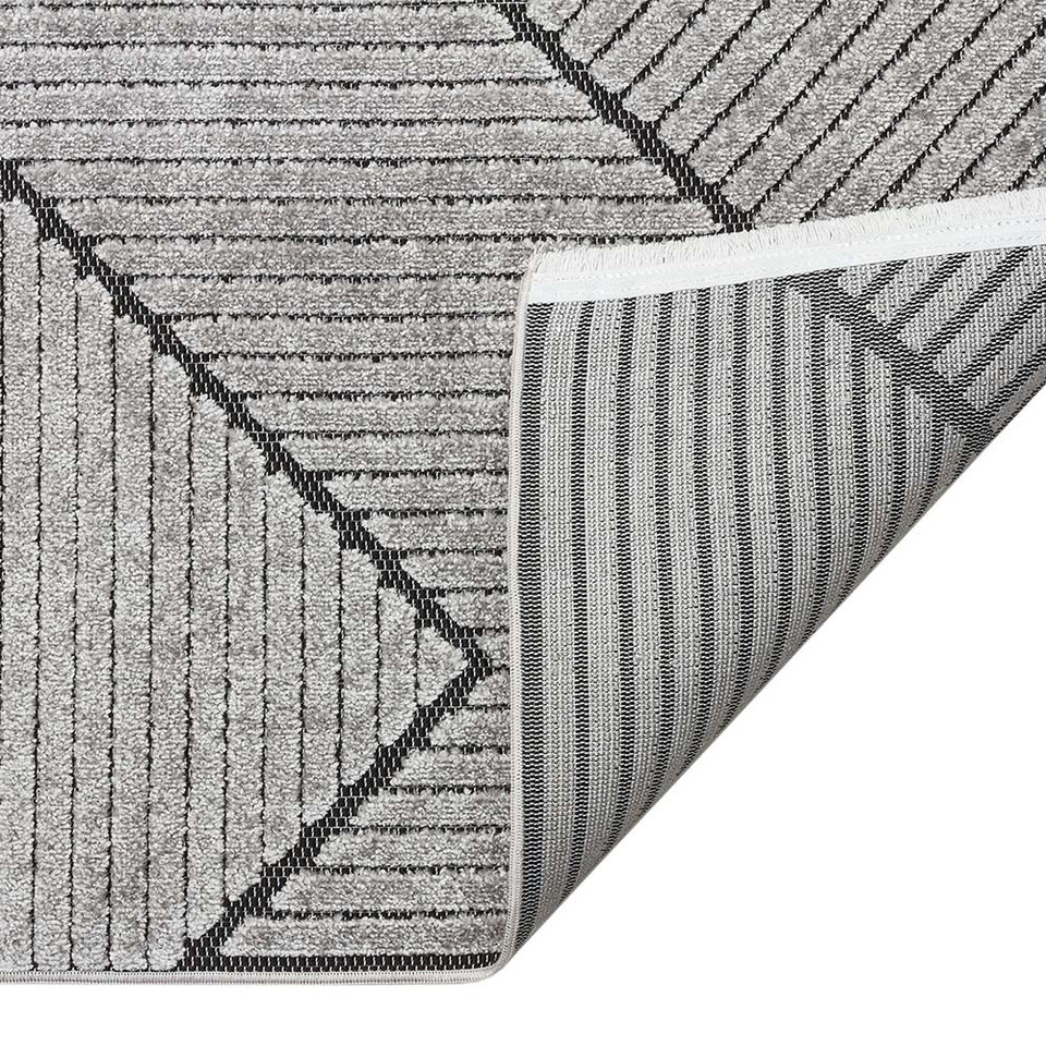 Jazz Indoor Outdoor JAZ16 Grey Black Rug by Concept Looms