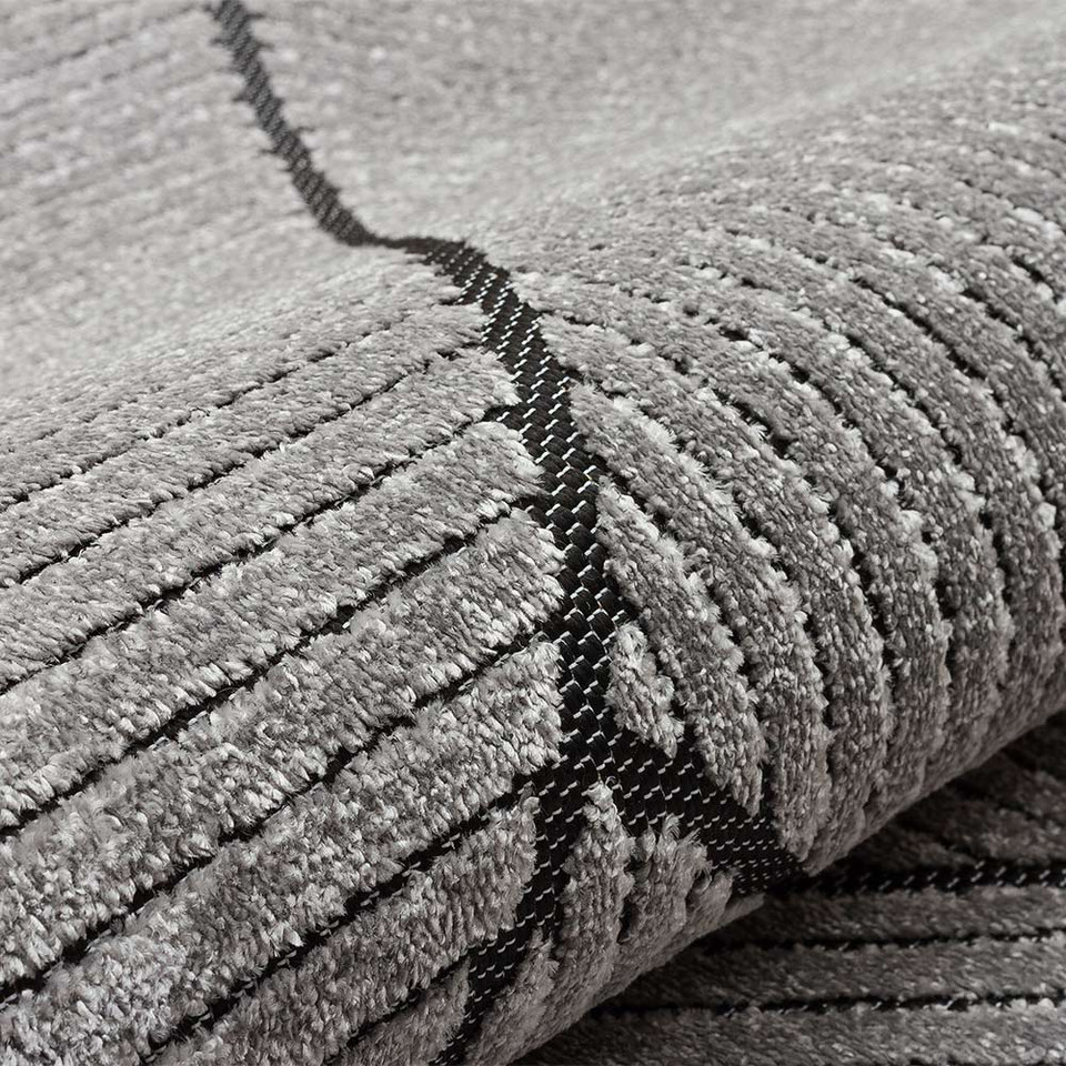 Jazz Indoor Outdoor JAZ16 Grey Black Rug by Concept Looms
