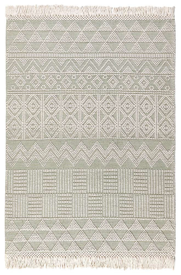 Anya Anya01 Ivory Mint Flatweave Geo Rug