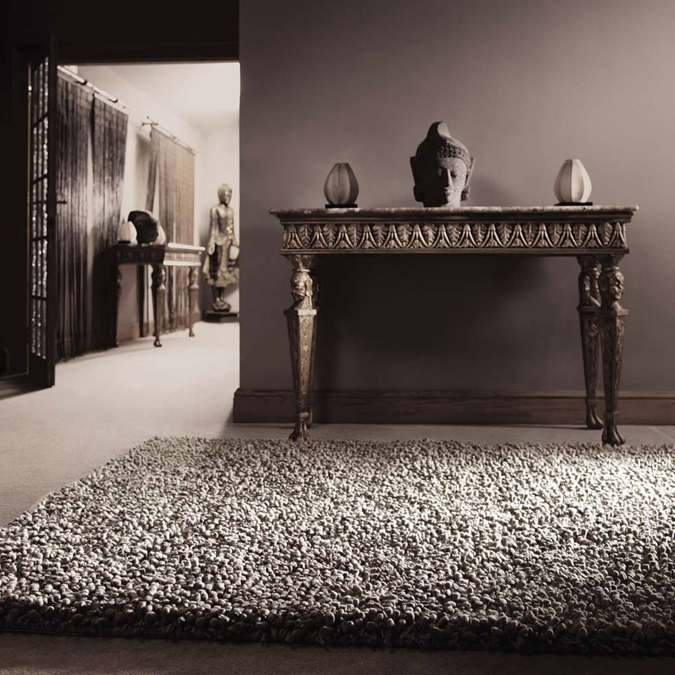 Rug Guru Maine Dove Grey Chunky Soft Wool Rug