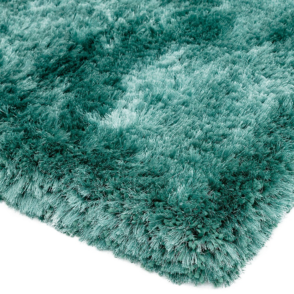 Ultra Thick Plush Shaggy Rug Ocean Green