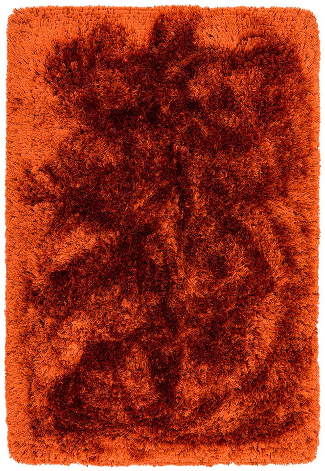 Ultra Thick Plush Shaggy Rug Rust Orange