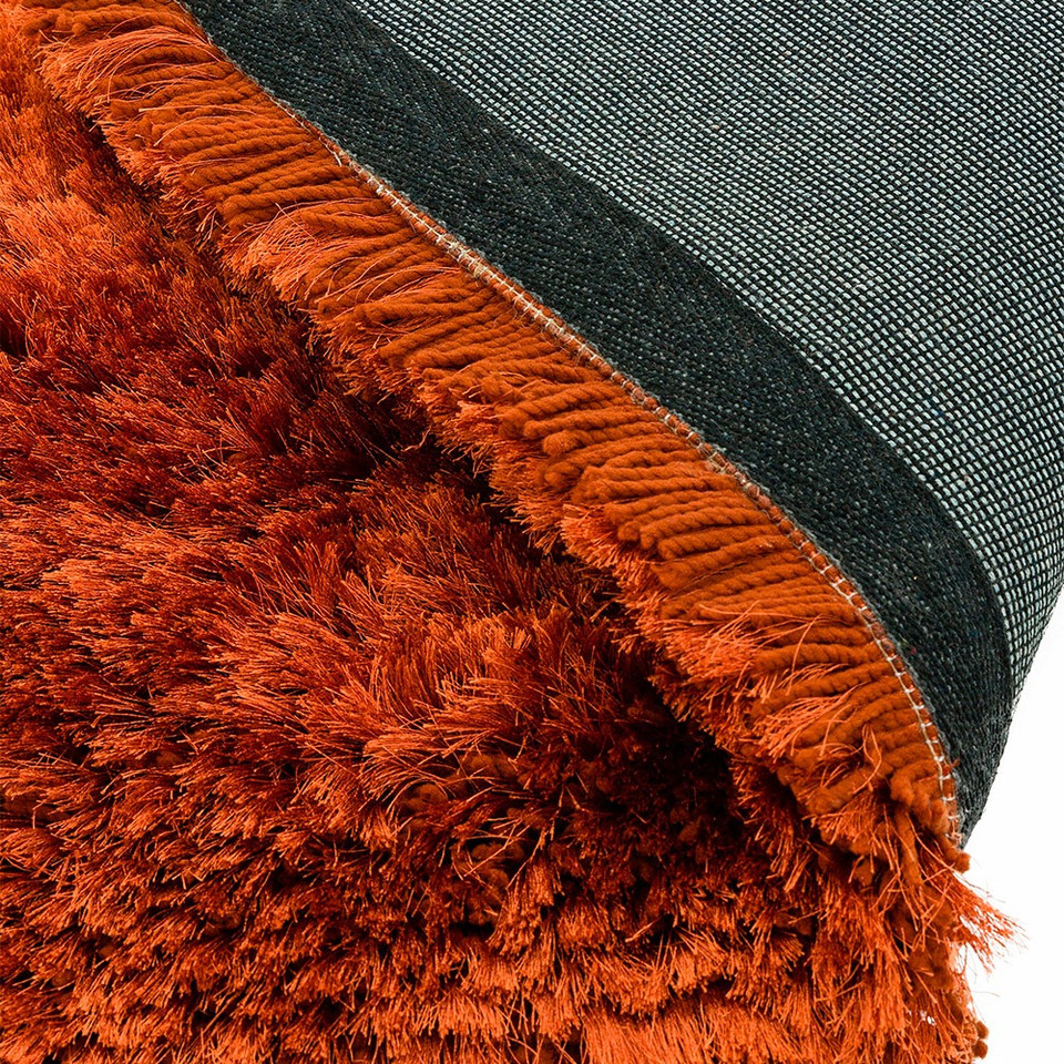 Ultra Thick Plush Shaggy Rug Rust Orange
