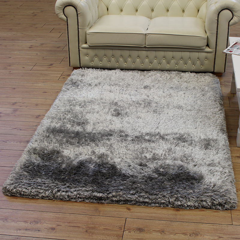 Ultra Thick Plush Shaggy Rug Silver