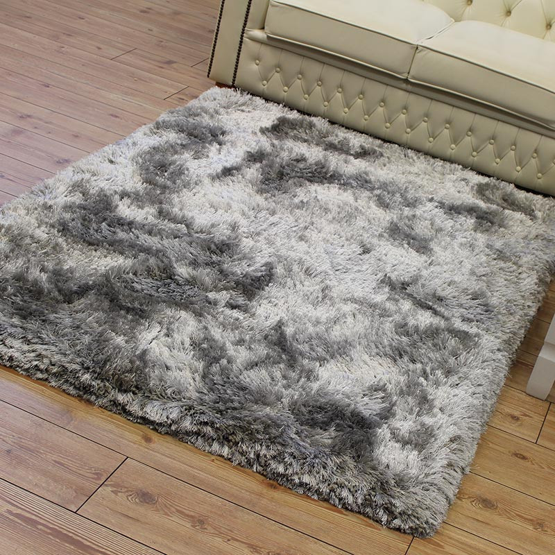Ultra Thick Plush Shaggy Rug Silver
