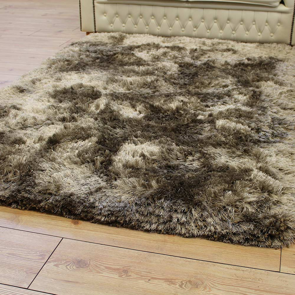 Ultra Thick Plush Shaggy Rug Taupe Beige