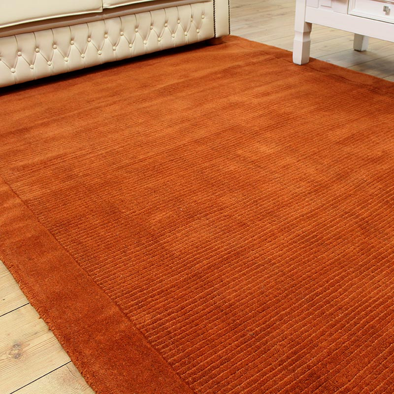 Terracotta SM Large wool plain rug