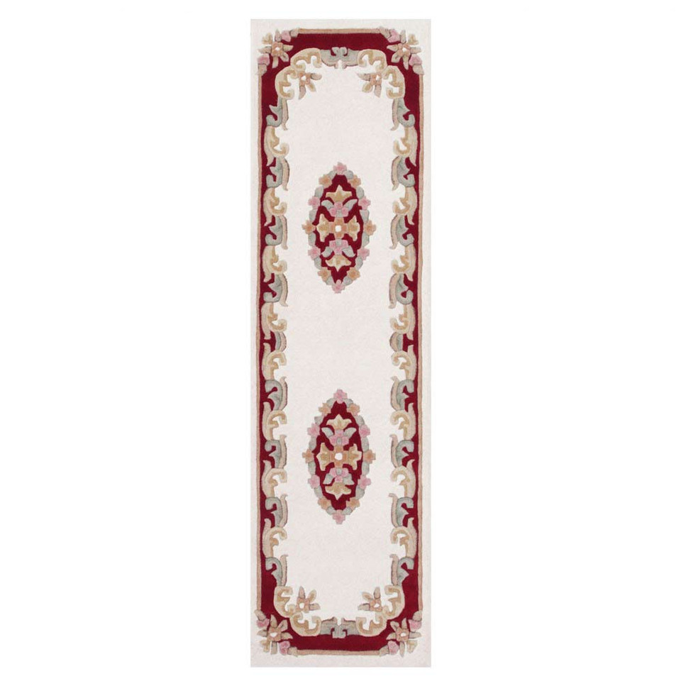 Royal Aubusson Cream Red Rug