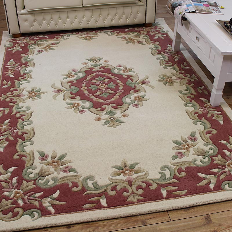 Royal Aubusson cream rose rug