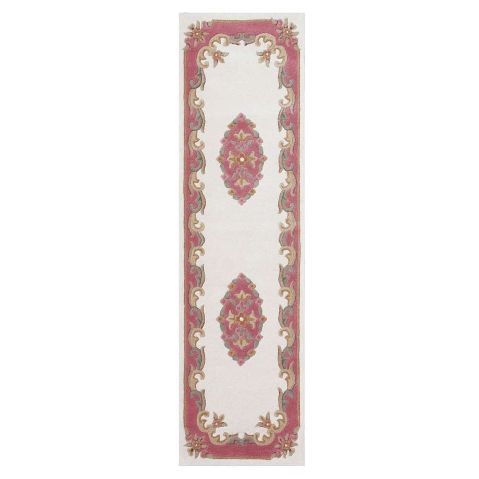 Royal Aubusson cream rose rug