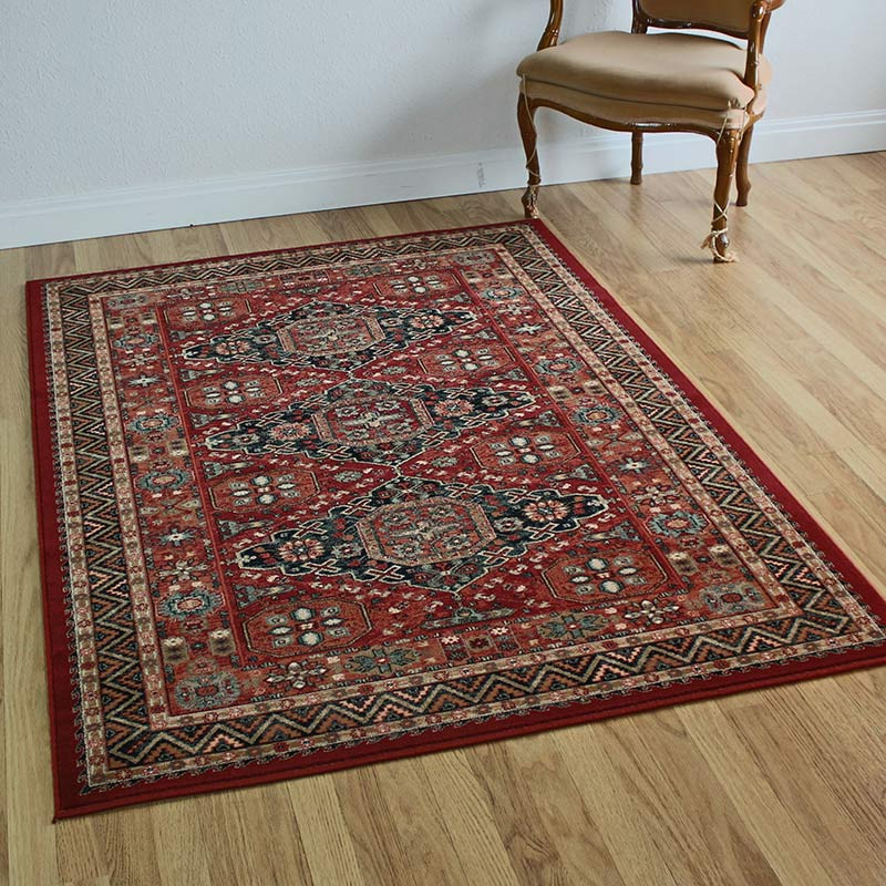 Kazak Red Grey Wool Rug
