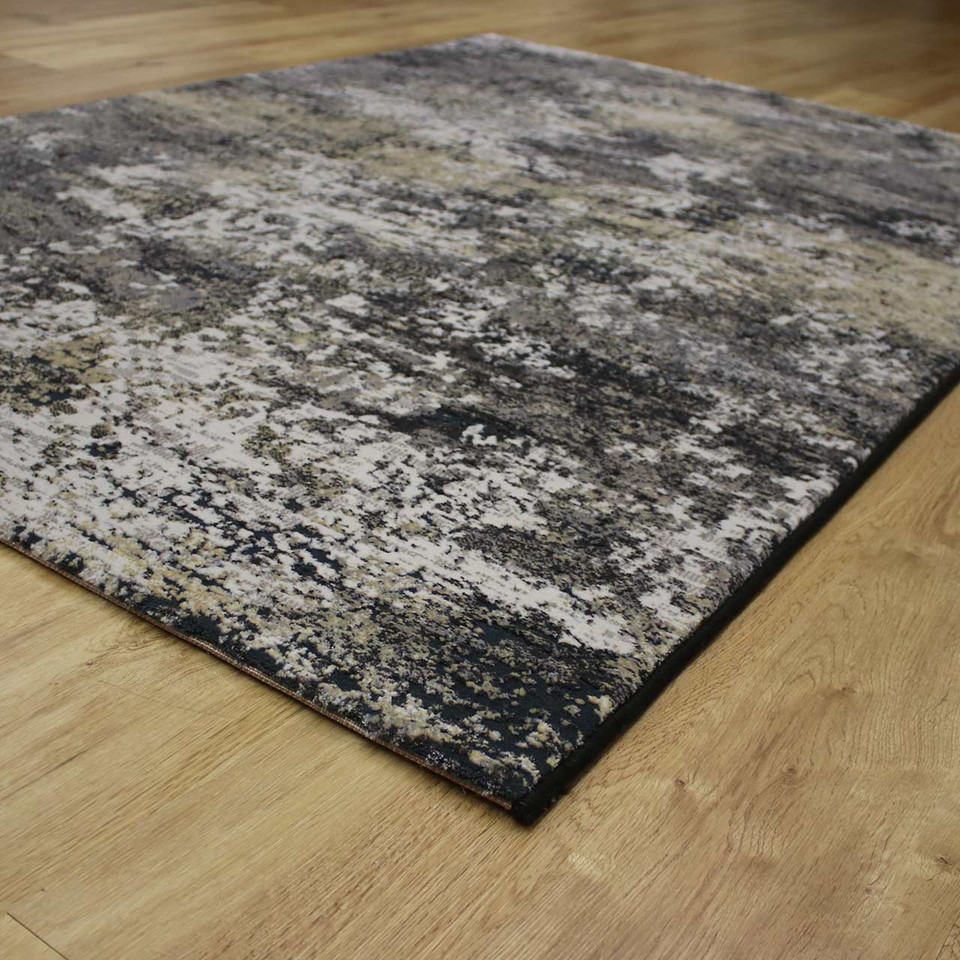 Canyon Charcoal Ochre Silky Rug