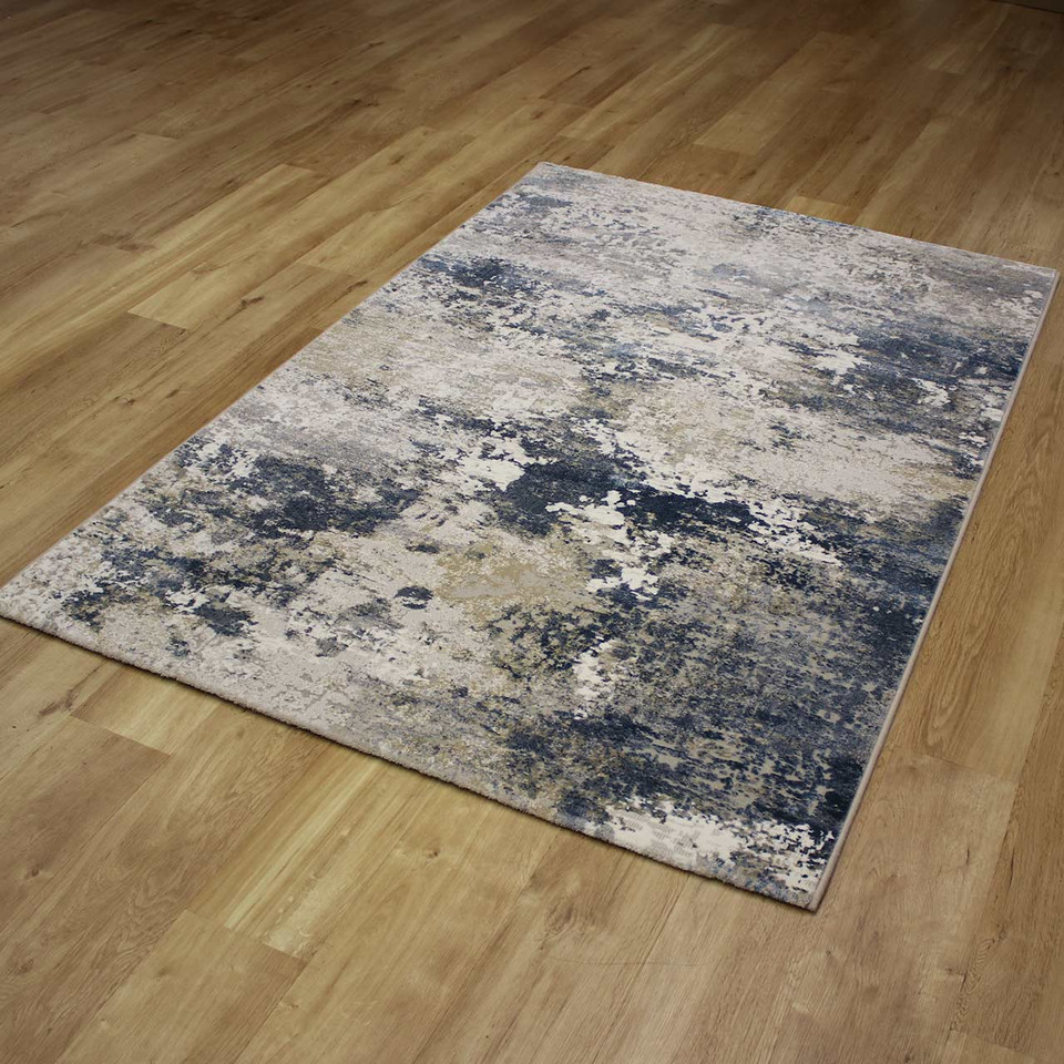 Canyon Blue Ivory Silky Rug
