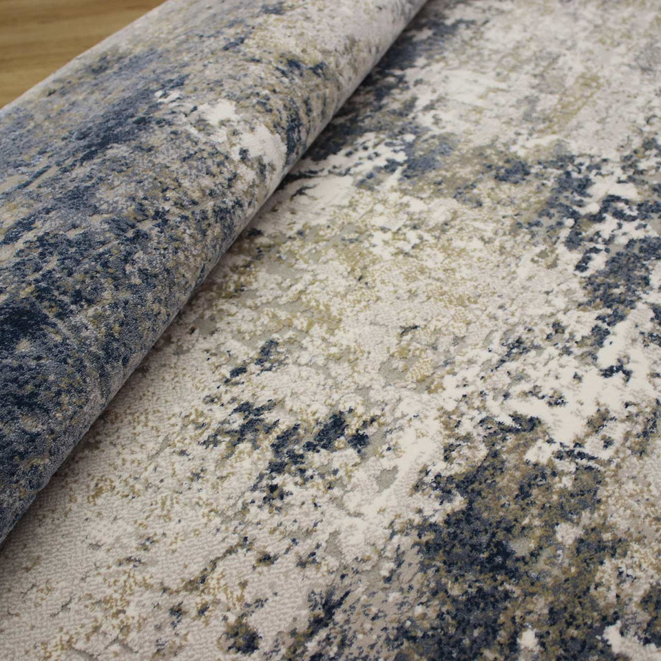 Canyon Blue Ivory Silky Rug