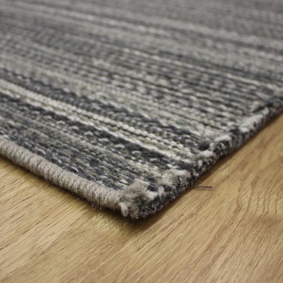 Goa Flatweave Charcoal Wool Rug