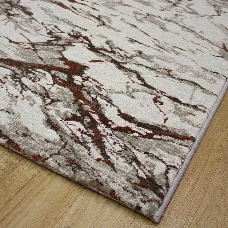 Quartz Cloud Metallic Rust Rug