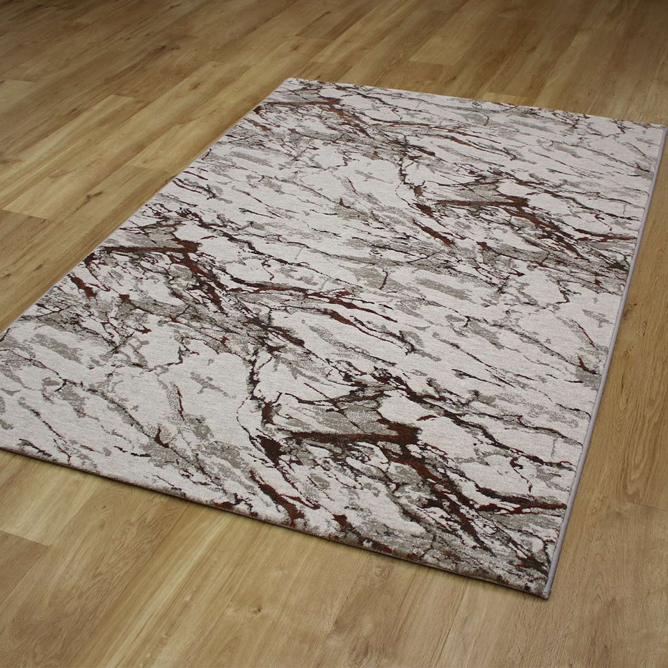 Quartz Cloud Metallic Rust Rug