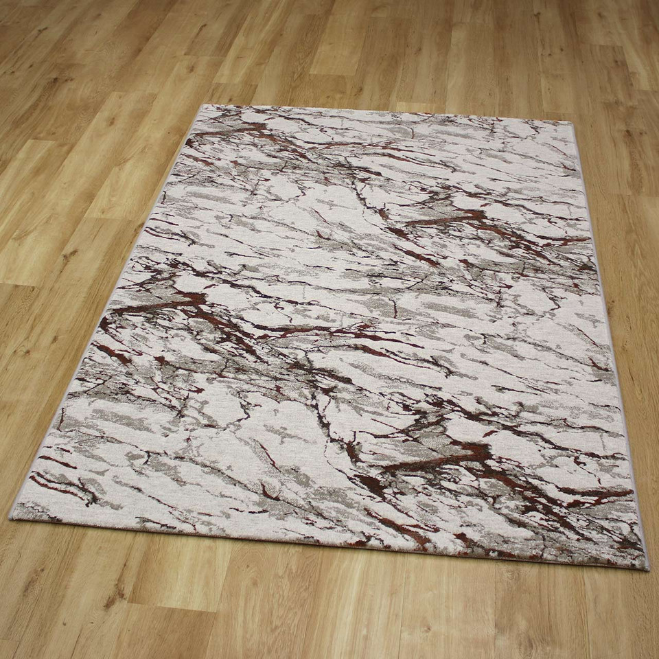 Quartz Cloud Metallic Rust Rug