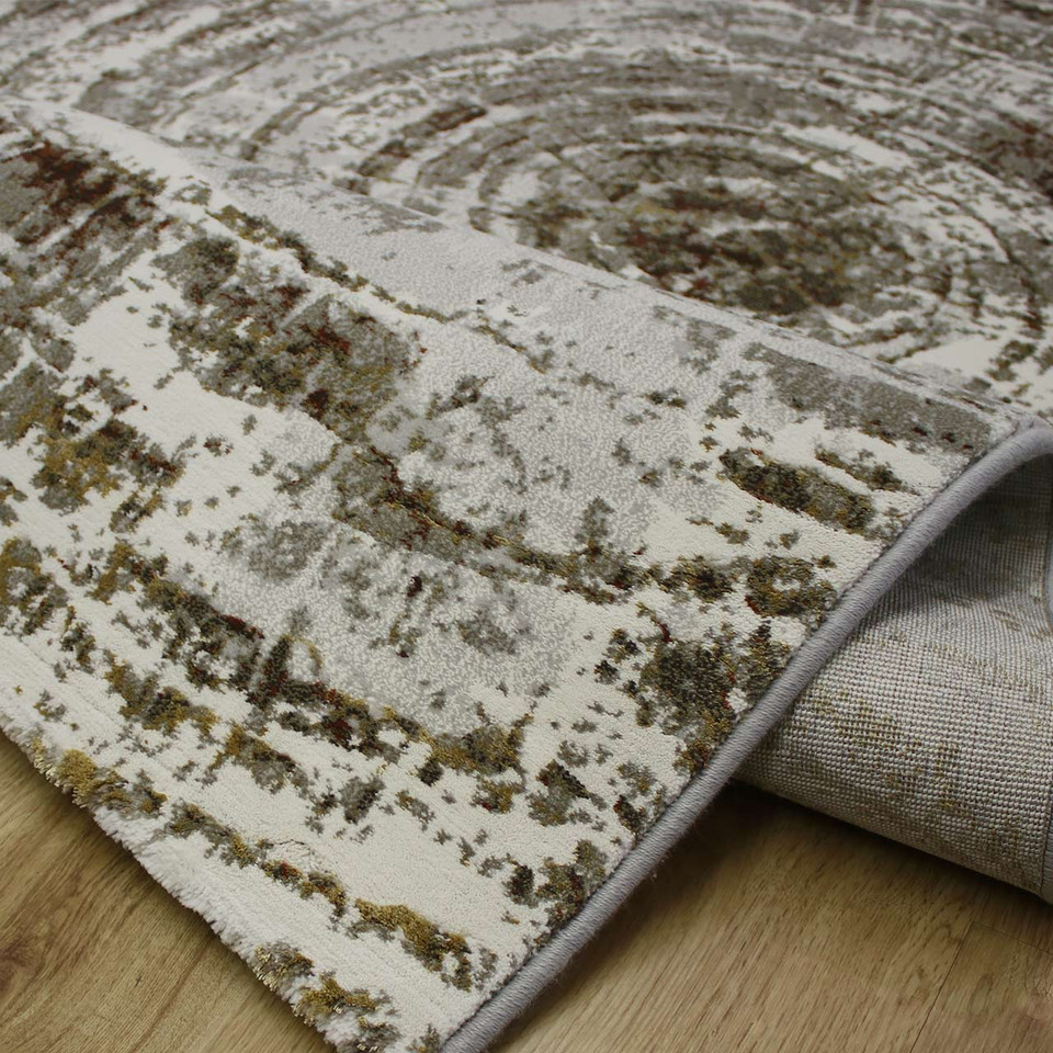 Quartz Gold Rust Annual Rings Rug
