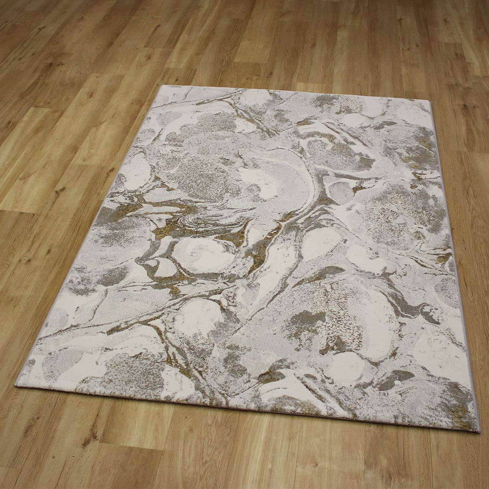Quartz Marble Metallic Gold Rug