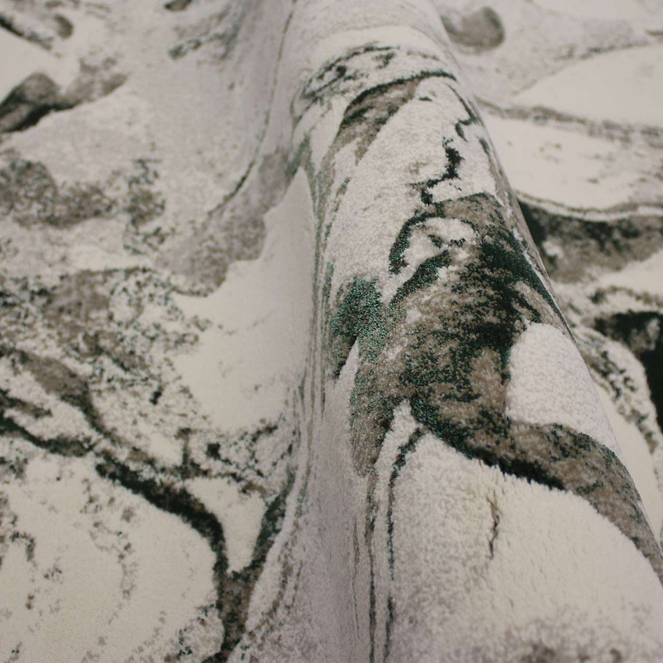 Quartz Marble Metallic Green Rug