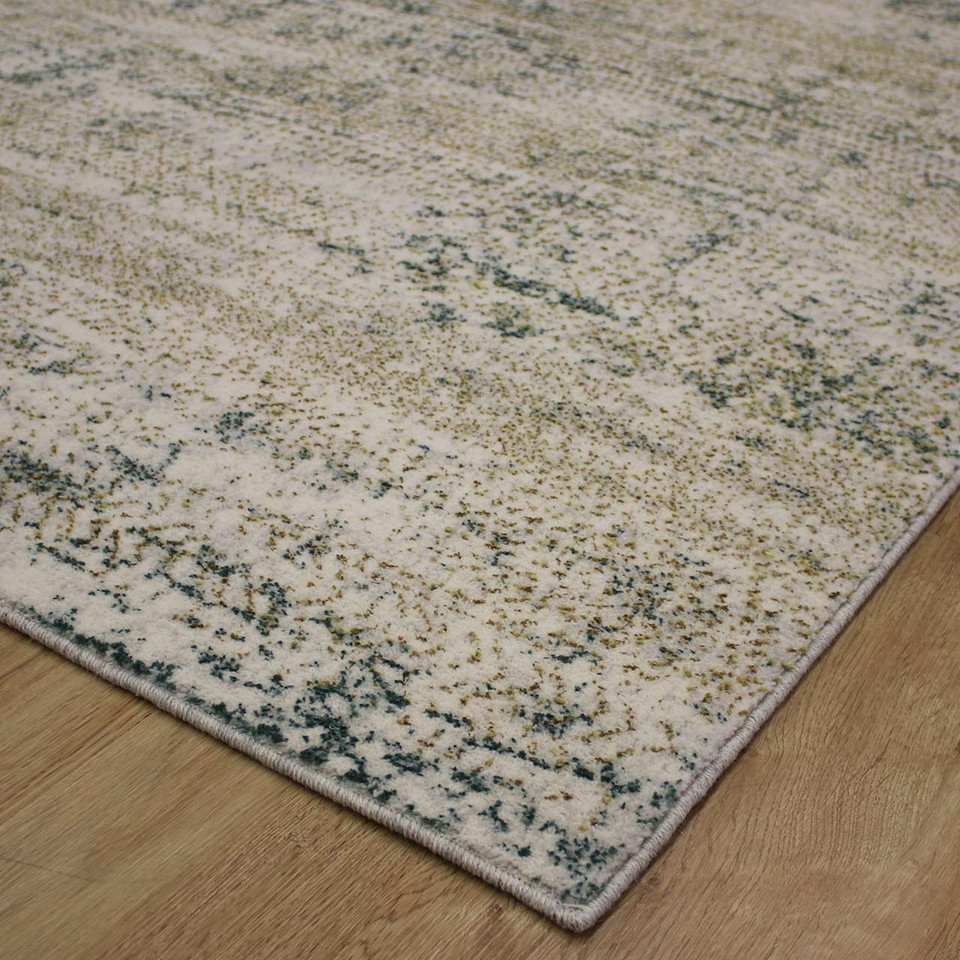 Stella Blurry Metallic Gold Teal Rug