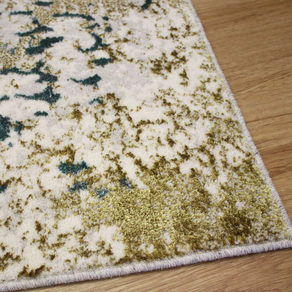 Stella Metallic Golden Aqua Blue Rug