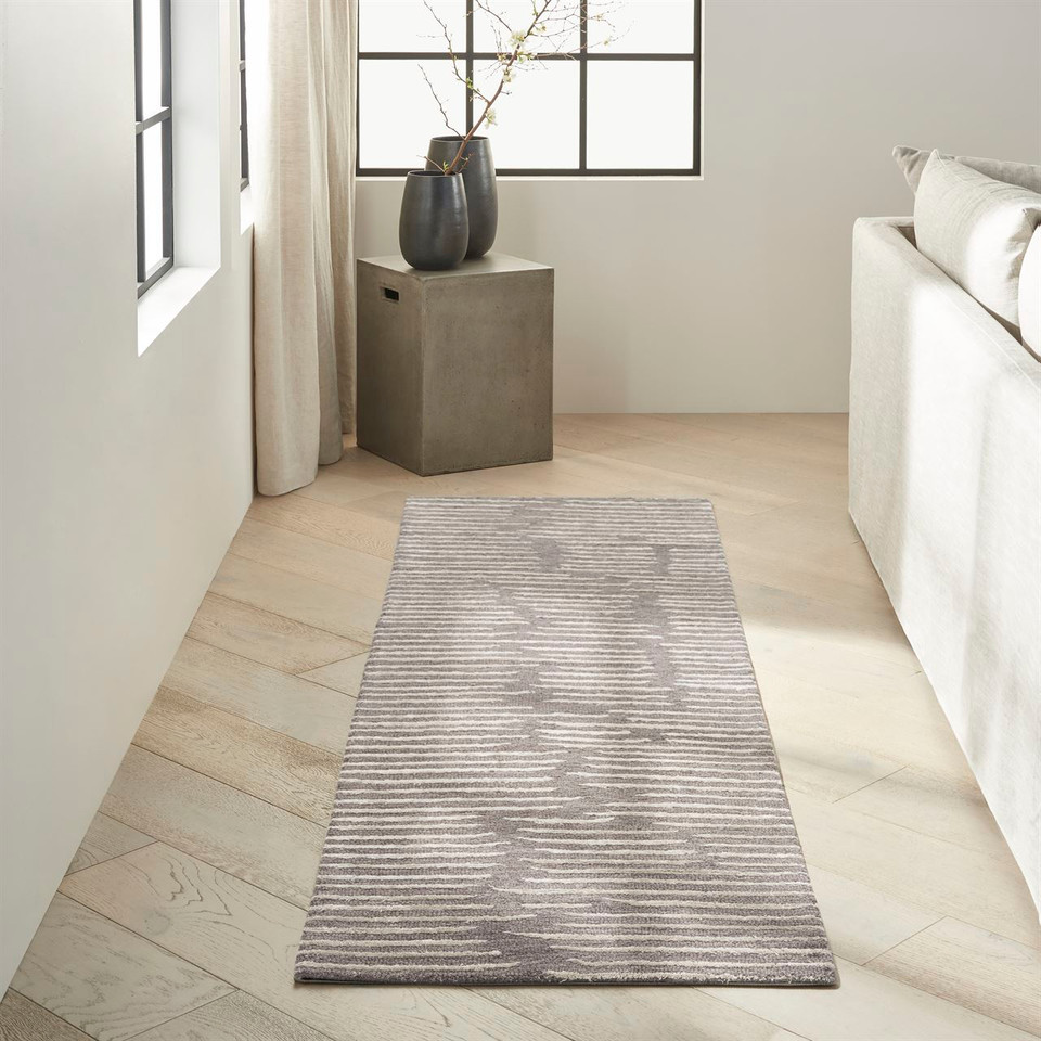 Calvin Klein Linear Stylish Grey Rug