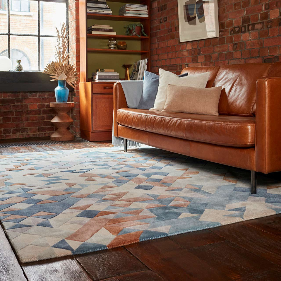 Enigma Wool Rug Blue Multi Geometric