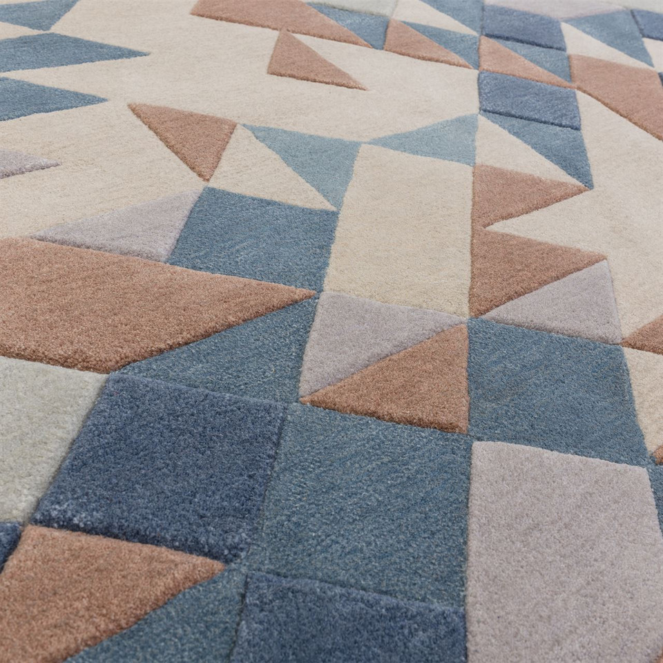 Enigma Wool Rug Blue Multi Geometric